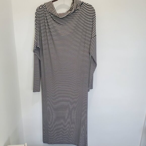 OMO Norma Kamali Black & White Stripe Maxi Stretch Straight Dress  Small/Medium - Picture 2 of 10